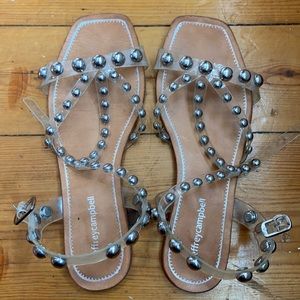 Jeffrey Campbell studded sandals with ankle strap